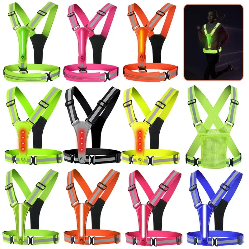 Running Gear Lights - LED reflecterend hardloopvest, oplichtend hardloopvest oplaadbaar,