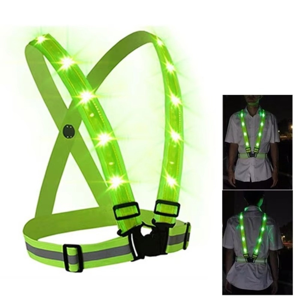Running Gear Lights - Nieuw polyester LED-veiligheidsvest met groen licht,