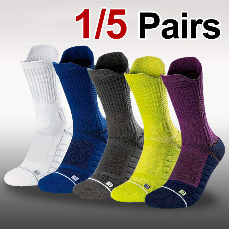 Anti Blister Sock - 1/5 paar heren handdoekbodem basketbal sportsokken