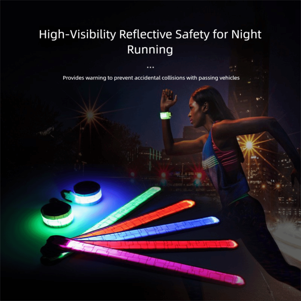 Running Gear Lights - Batterijstijl Nachtlooparmband 5 kleuren Hoge zichtbaarheid