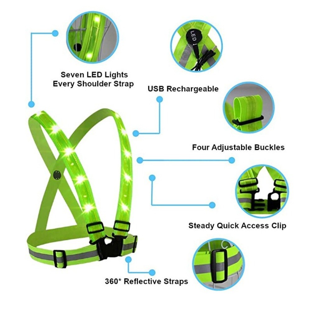 Nieuw polyester LED-veiligheid - Running Gear Lights recensie en prijs